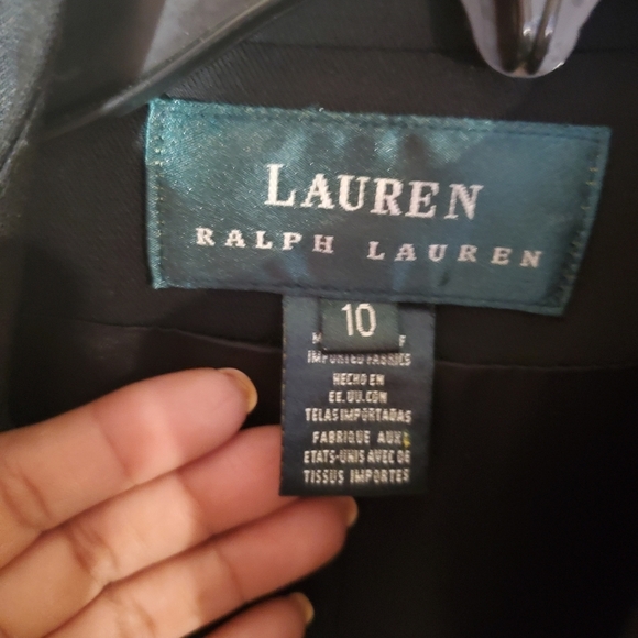 Lauren Ralph Lauren Mandarin Neck Military Style Wool Blazer Size 10 - Picture 7 of 9